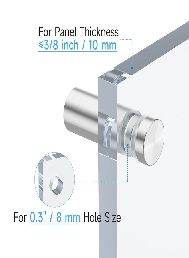 LuckIn 8-Pack Standoff Screws (1/2 in. Dia x 3/4 in. L), Stainless Steel Standoff Mounting Hardware for Acrylic Signs, Silver - Image 3